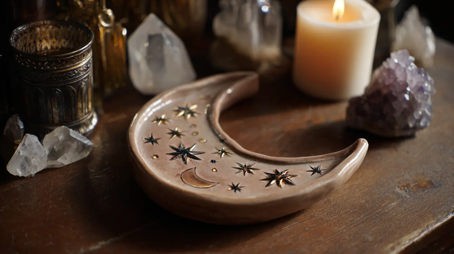Clay Moon Dish Holder