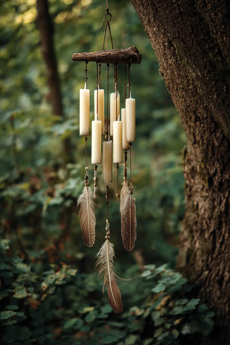Hang Wind Chimes with Natural Materials