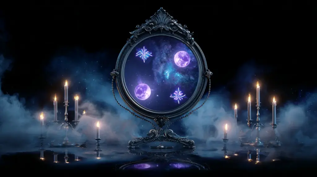 2. Mirror Portal with Sigils and Moon Phases