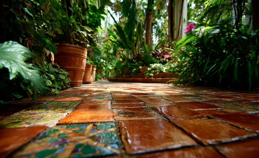 Create Pathways with Broken Tiles or Found Bricks