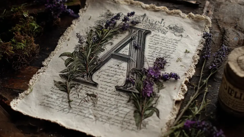 5. Herbal Sigil Monogram on Handmade Paper