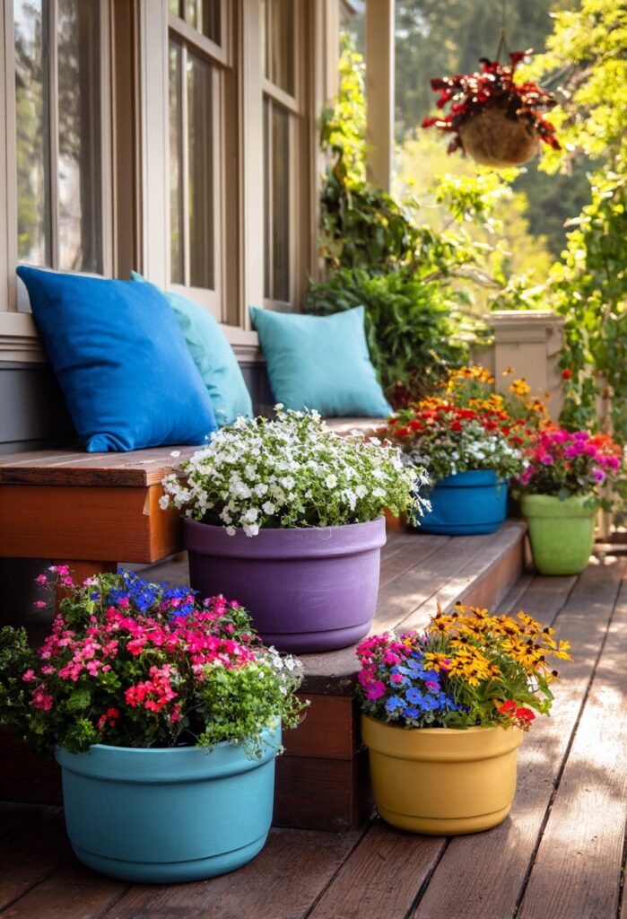 Colorful Porch Planter Corner