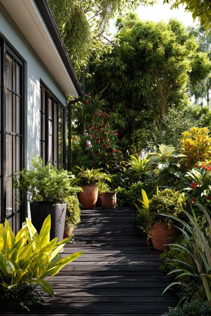 17. Tropical Garden Path with Deep Black Decking