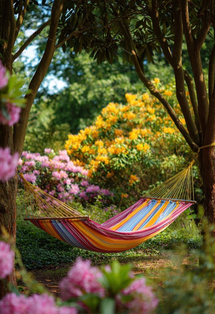 3. Bright Striped Fabric Hammock