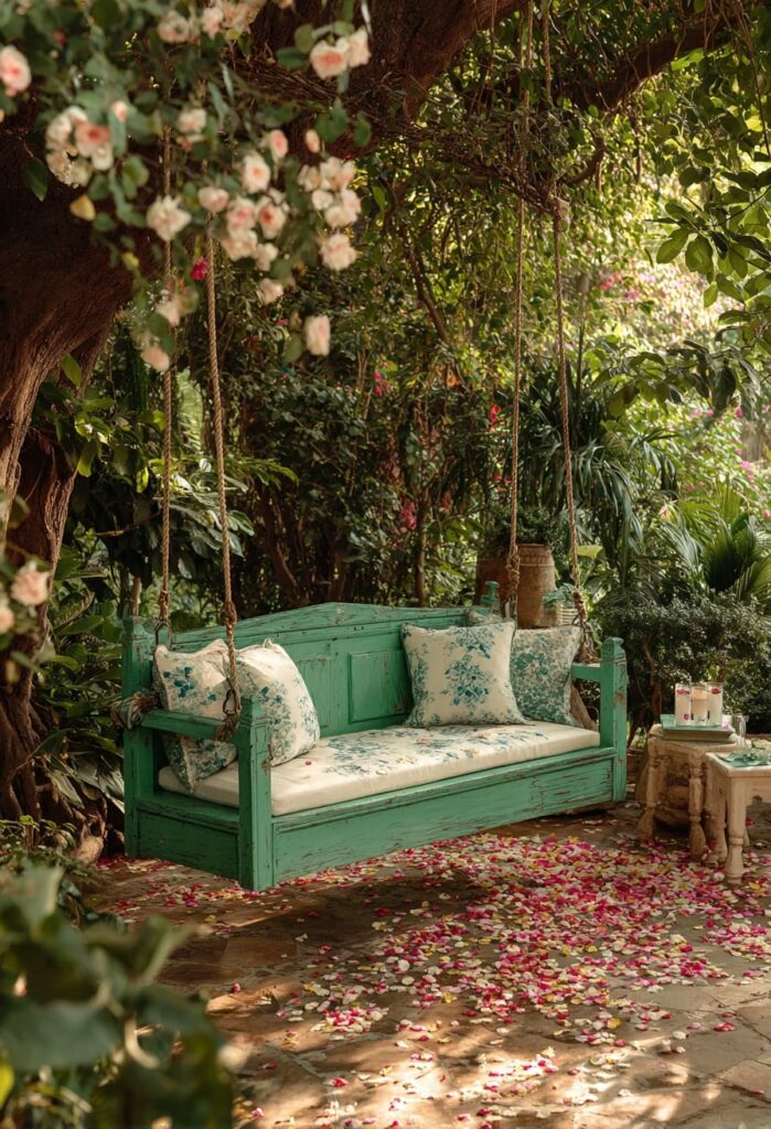 Hanging Bench Under the Blossoms