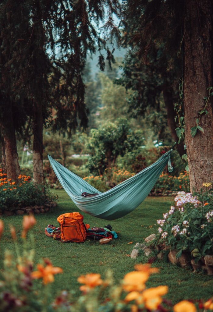 15. Lightweight Travel Hammock in Garden Camp Spot