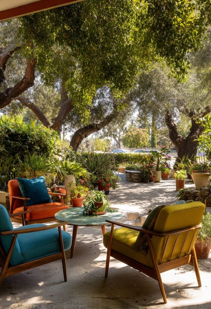16. Mid-Century Chairs in a Garden Lounge