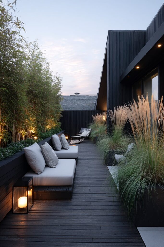 8. Sleek Rooftop Deck with Modern Lines