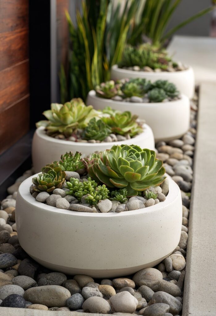 7. Minimal Succulent Display with Japandi Ease