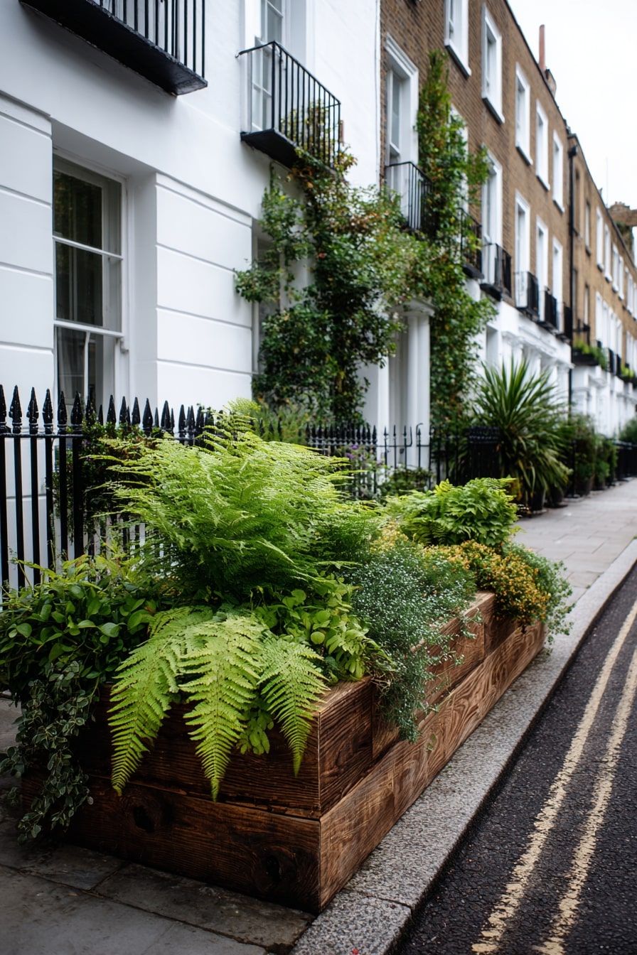 9) Lush Fern and Hostas Bordering Design