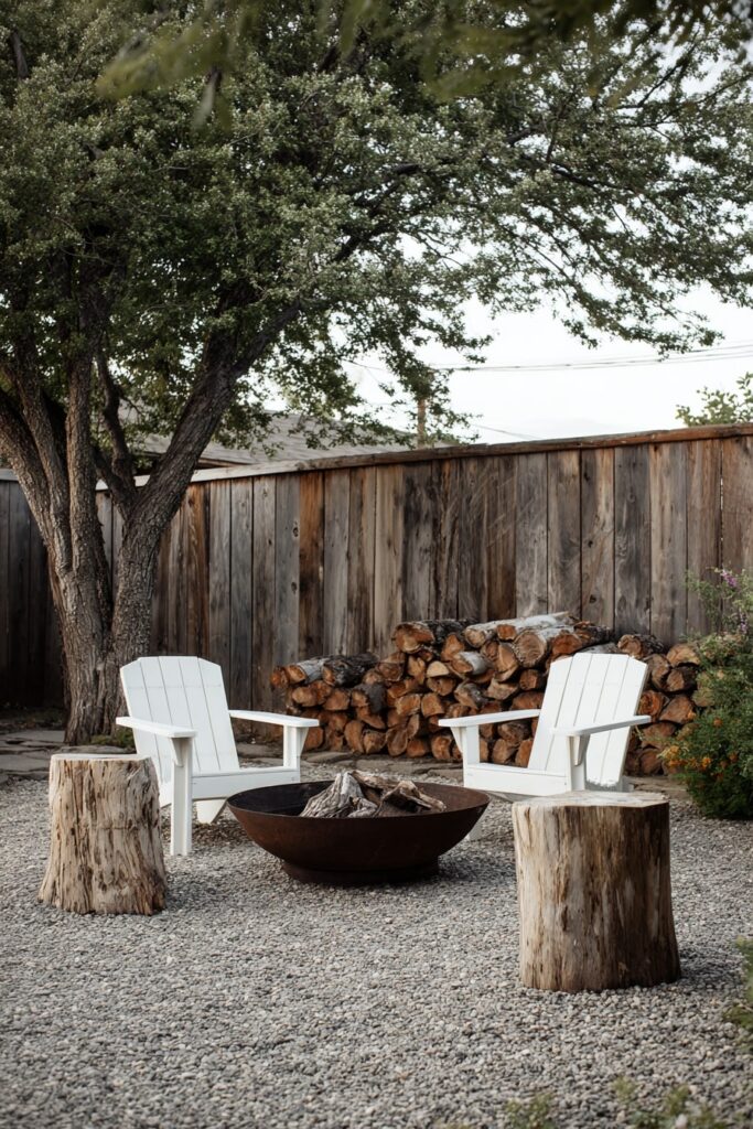 Contemporary Fire Pit Lounge Area