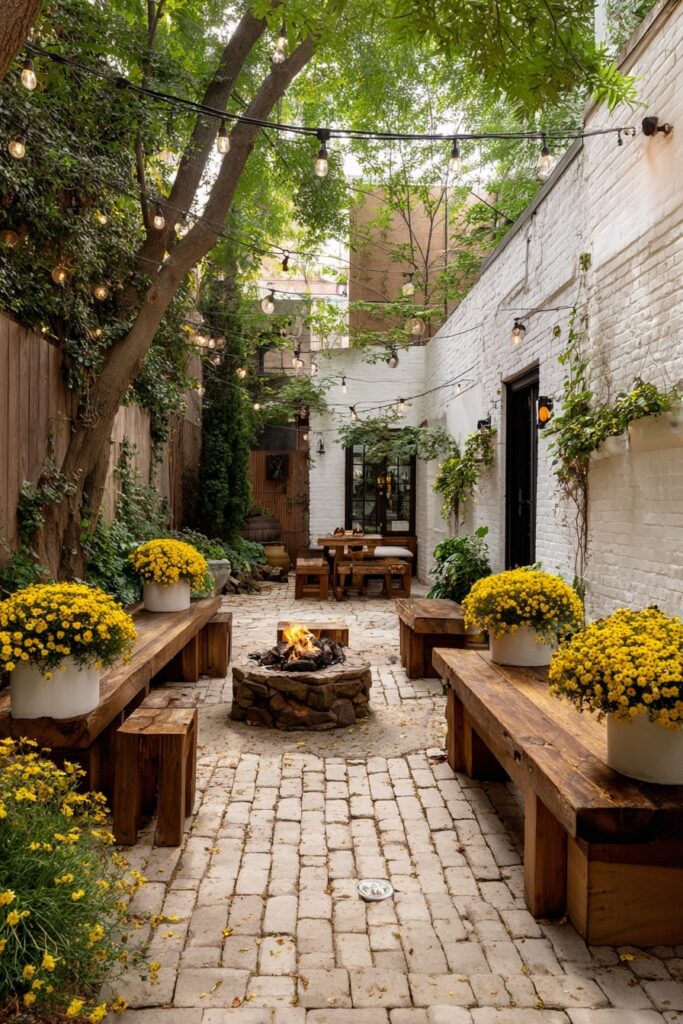 Trendy Lounge Space With Fire Pit