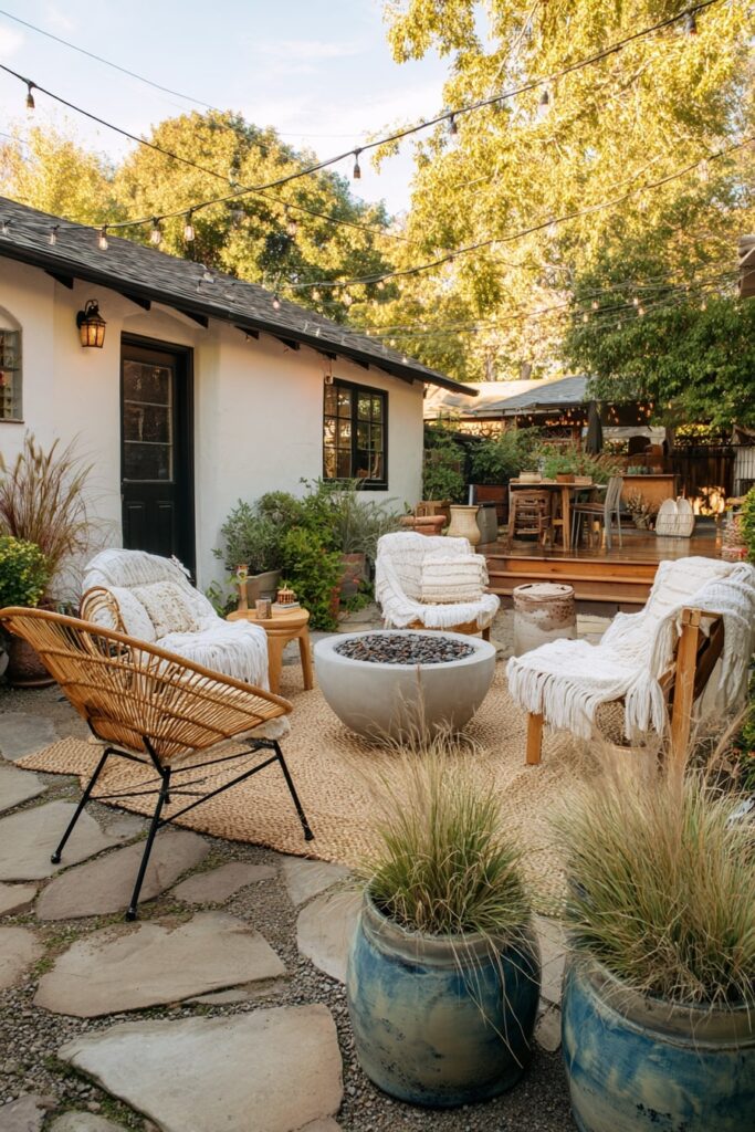 Contemporary And Comfortable Fire Pit Lounge