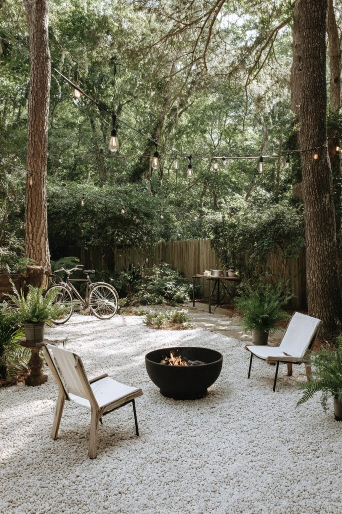 18. Forest Escape with String Lights and Simple Charm