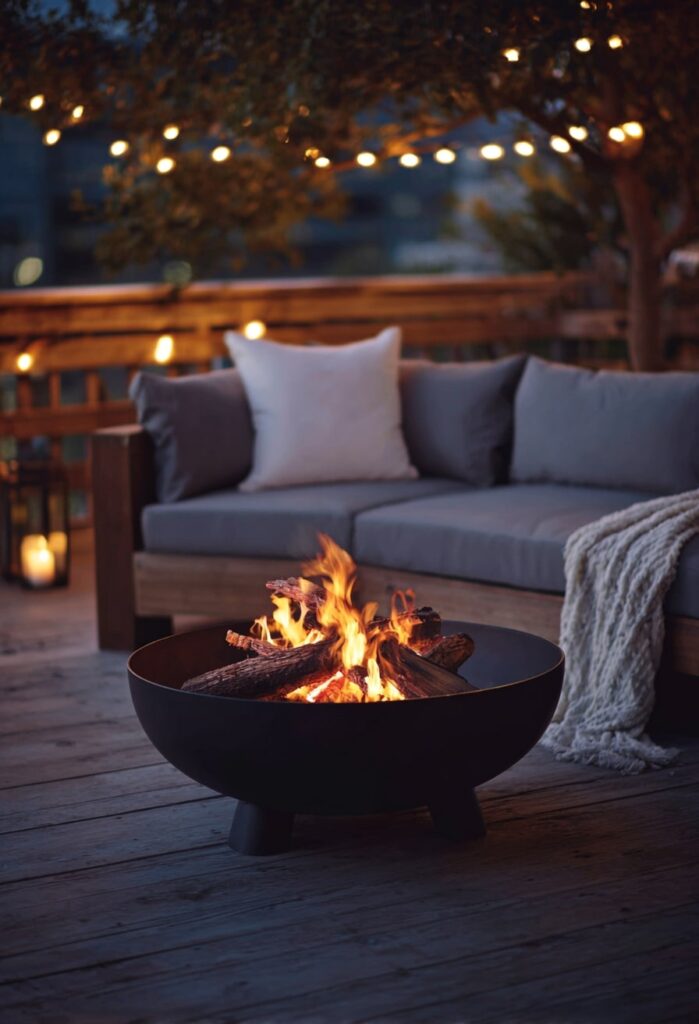 10. Raised Fire Bowl for Wooden Decks