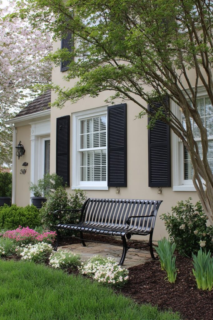 Classic Metal Bench for a Welcoming Entryway