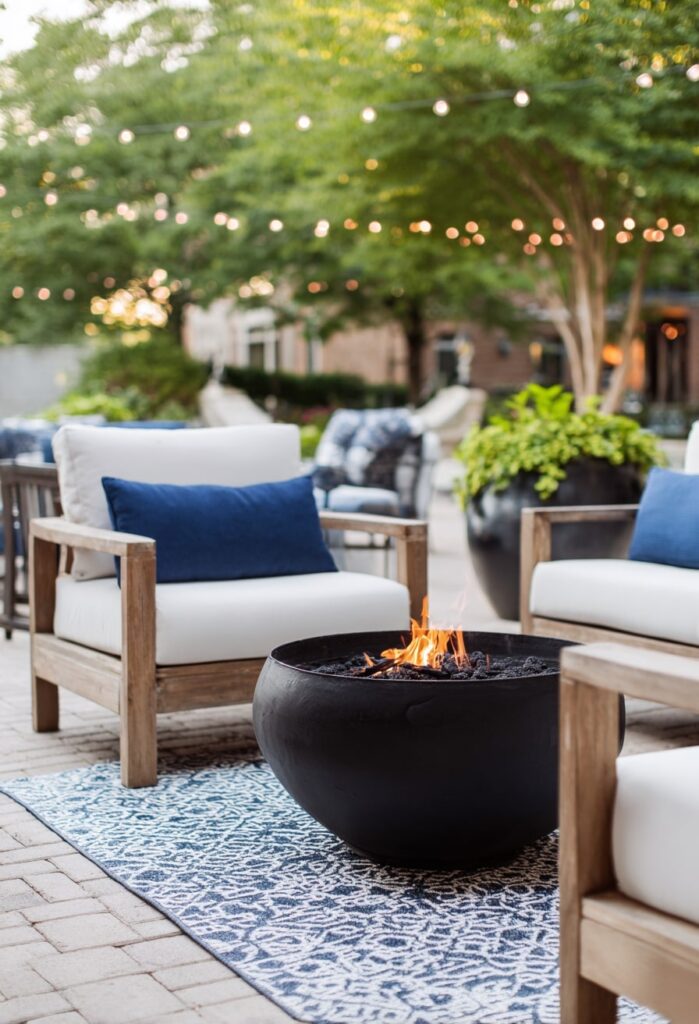 14. Black Bowl Fire Pit with Coastal Vibes