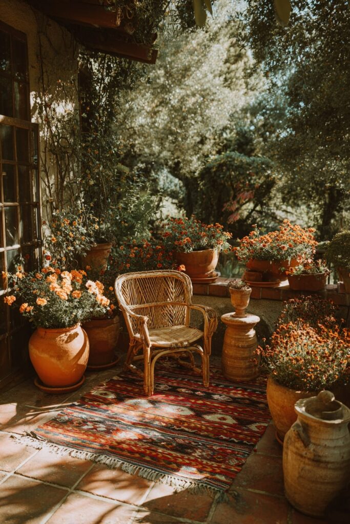 Boho Patio Garden with Terracotta Charm