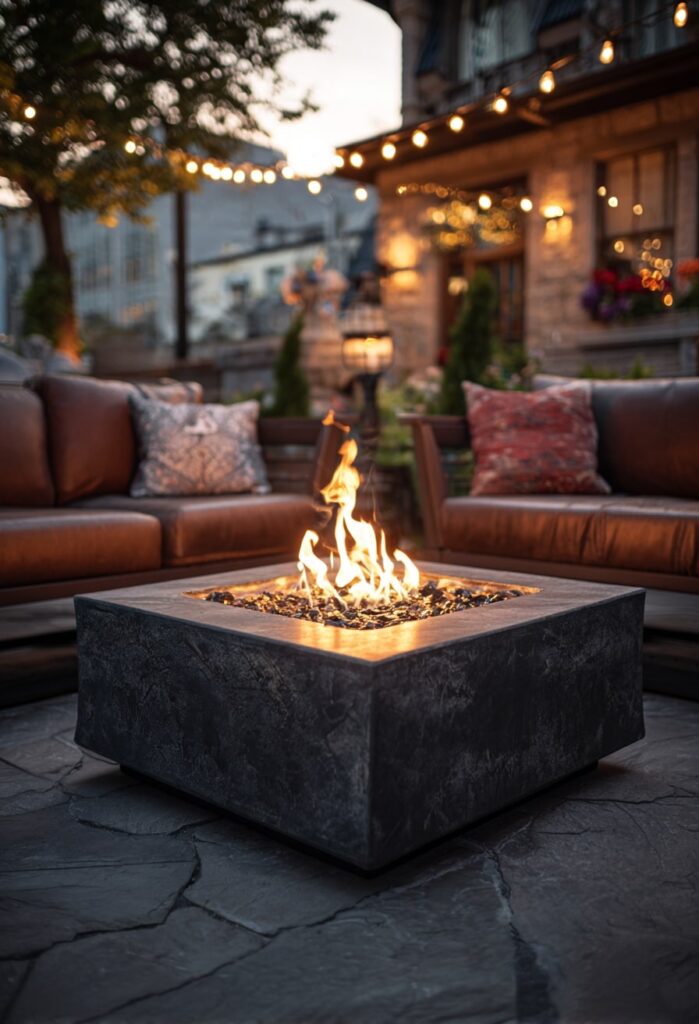 1. Sleek Square Fire Pit for Small Patios
