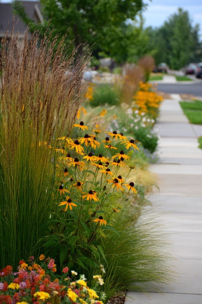Colorful Prairie Grass Border