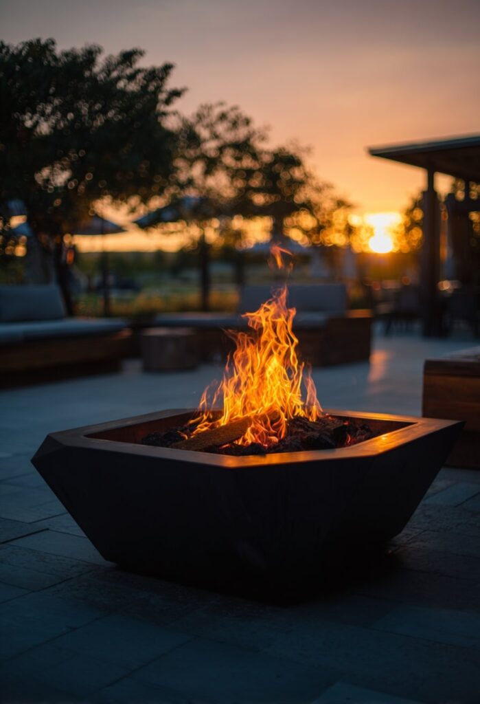 4. Geometric Glow on the Patio