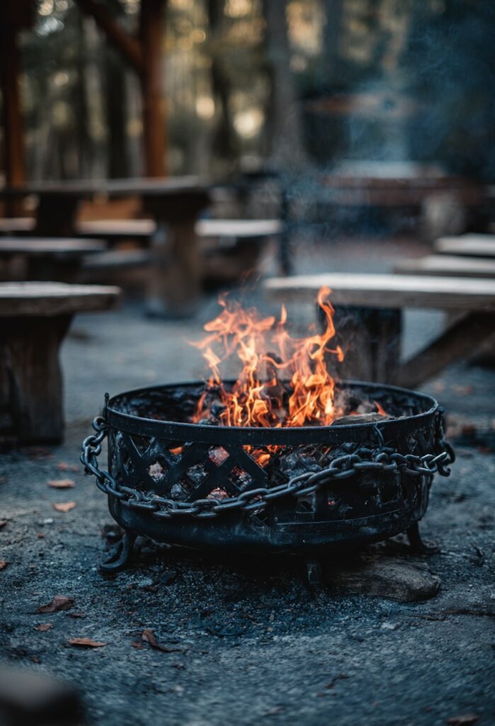 Forged Iron Fire Pit with Edge