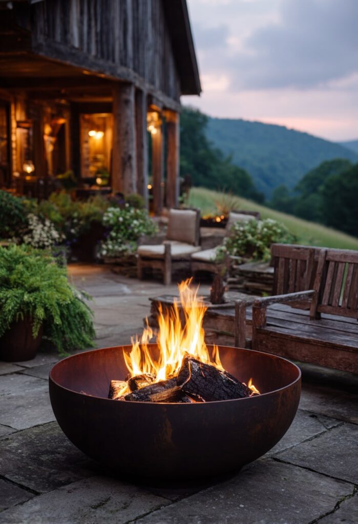 Copper Bowl by the Barn Porch