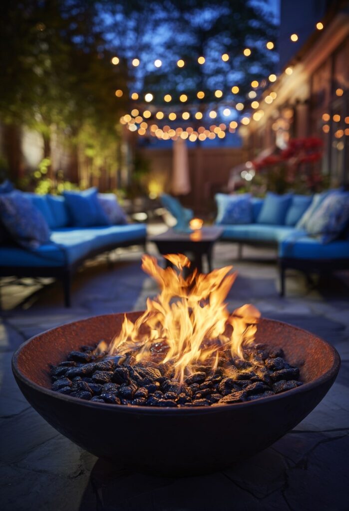 17. Round Fire Bowl for Nighttime Patio Glow