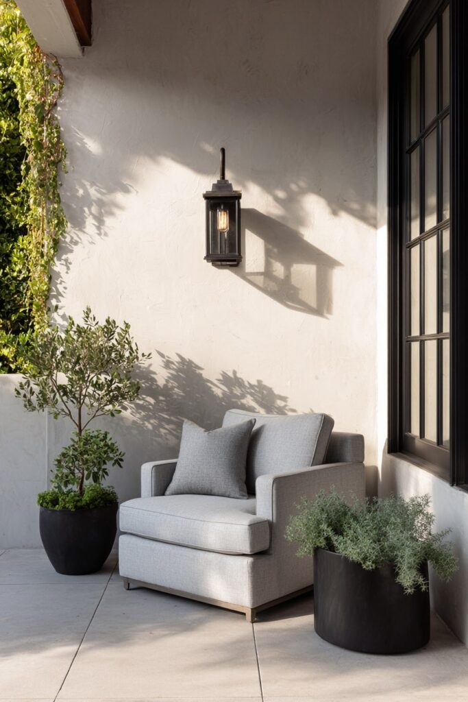 Minimalist Patio Corner with Cozy Seating