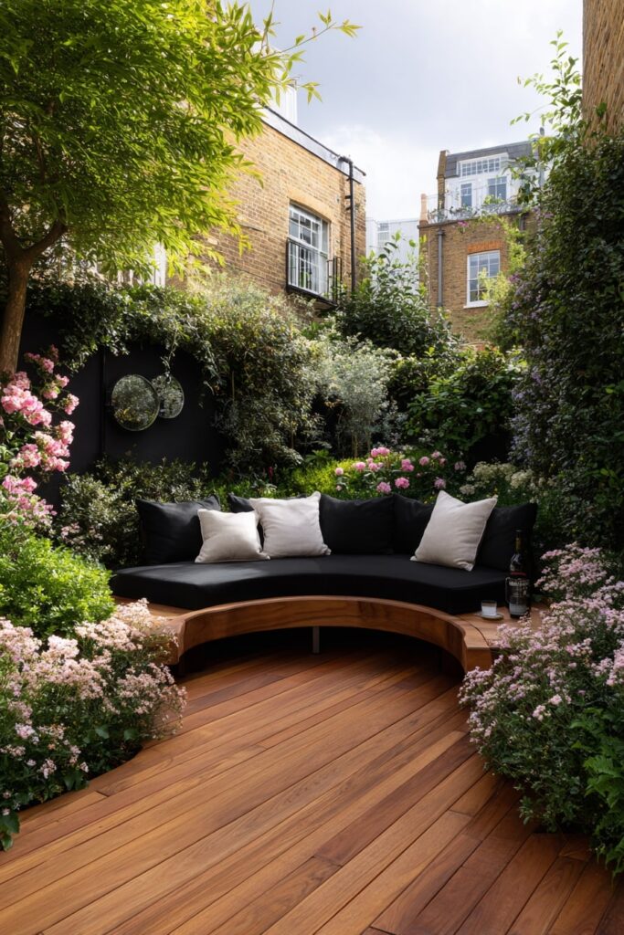09. Curved Corner Deck with Black Cushions
