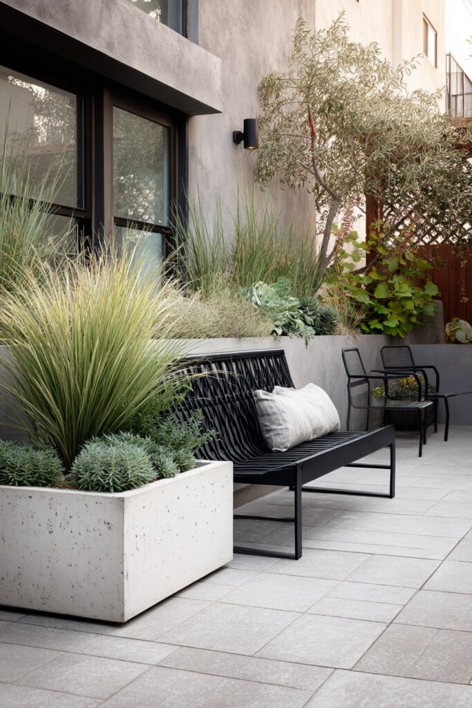 Modern Patio Garden with Sleek Seating