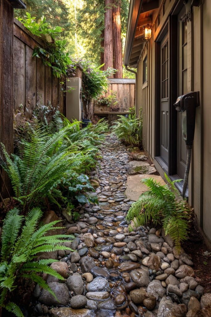11. Pebble Pathway with Lush Fern Border