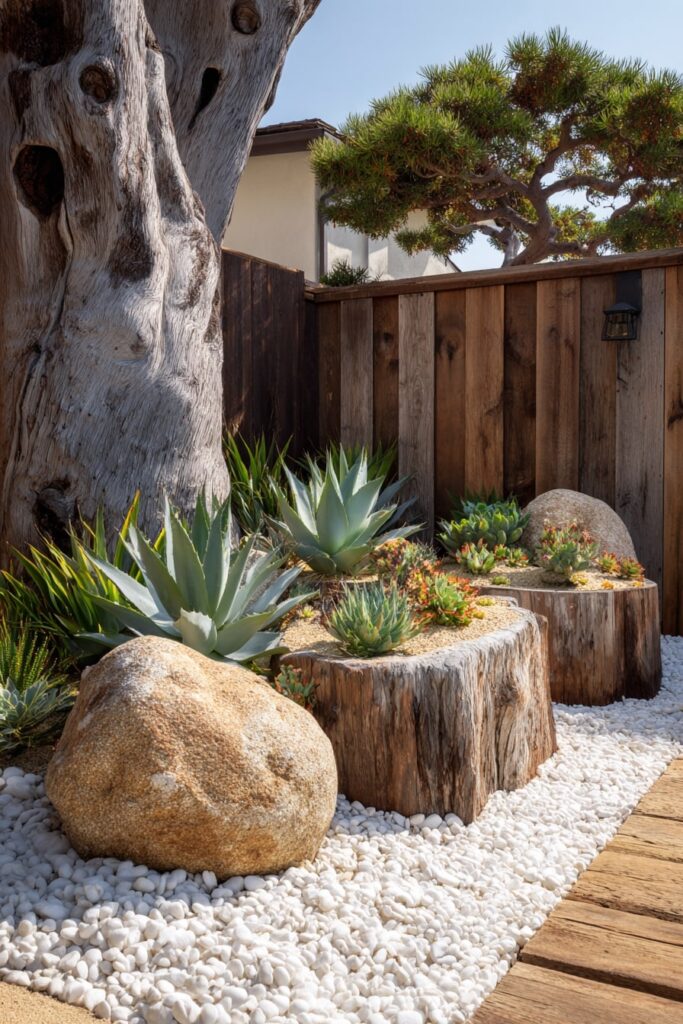 15. Drought-Tolerant Corner with Succulent Staging