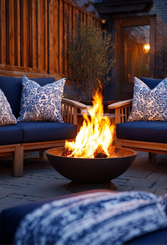 8. Cozy Fire Bowl for Narrow Side Yards