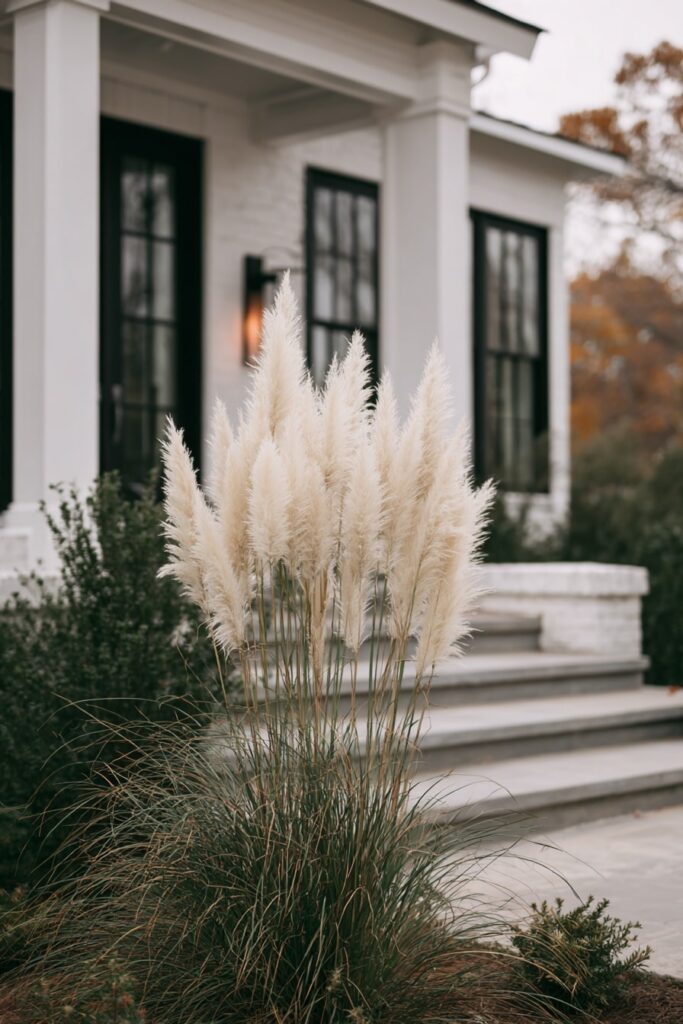 Elegant Pampas Grass Entry Border
