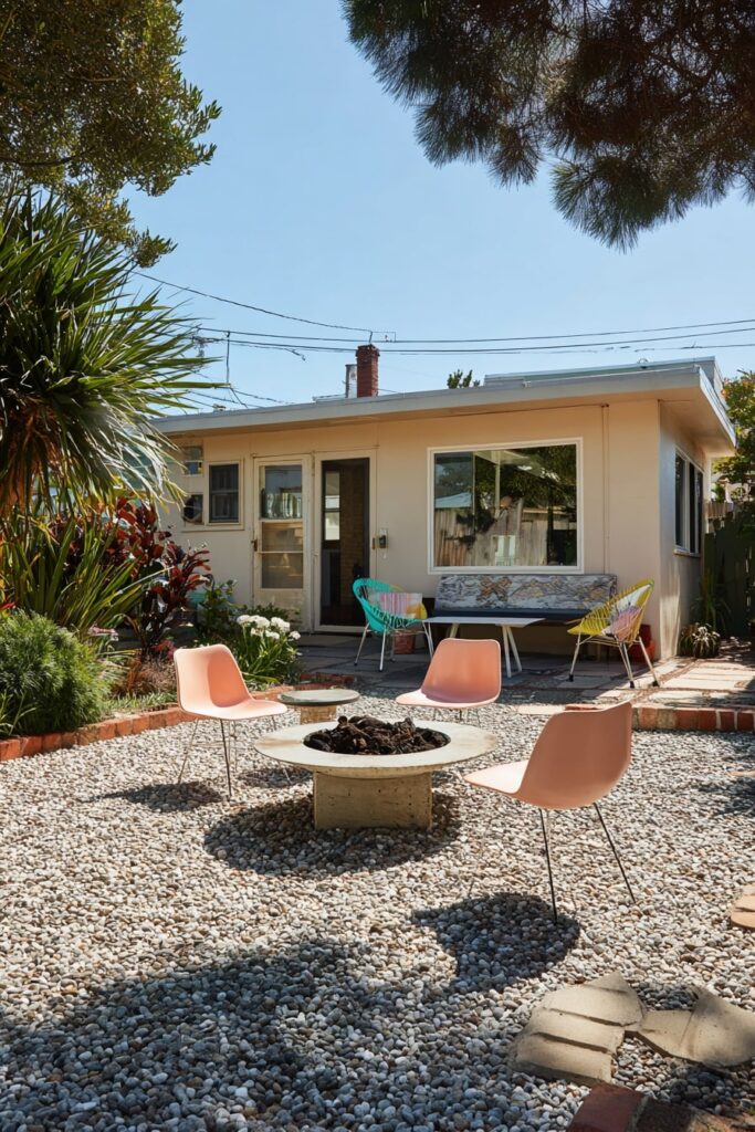 Cozy Seating Around A Modern Fire Pit