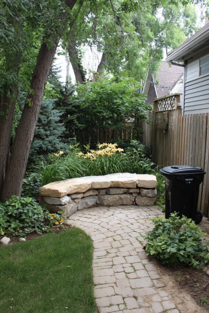 Natural Stone Bench for a Woodland Garden