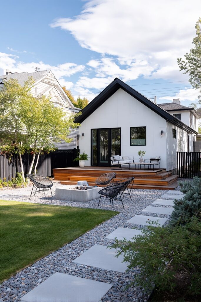 Modern Minimalist Fire Pit Retrea