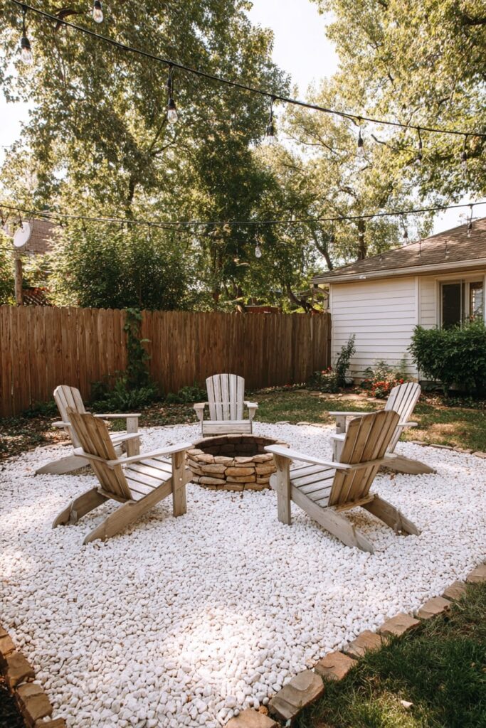 Warm Rustic Fire Pit Hangout Spot