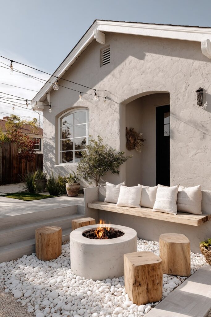 Modern Fire Pit Area With Cozy Seating