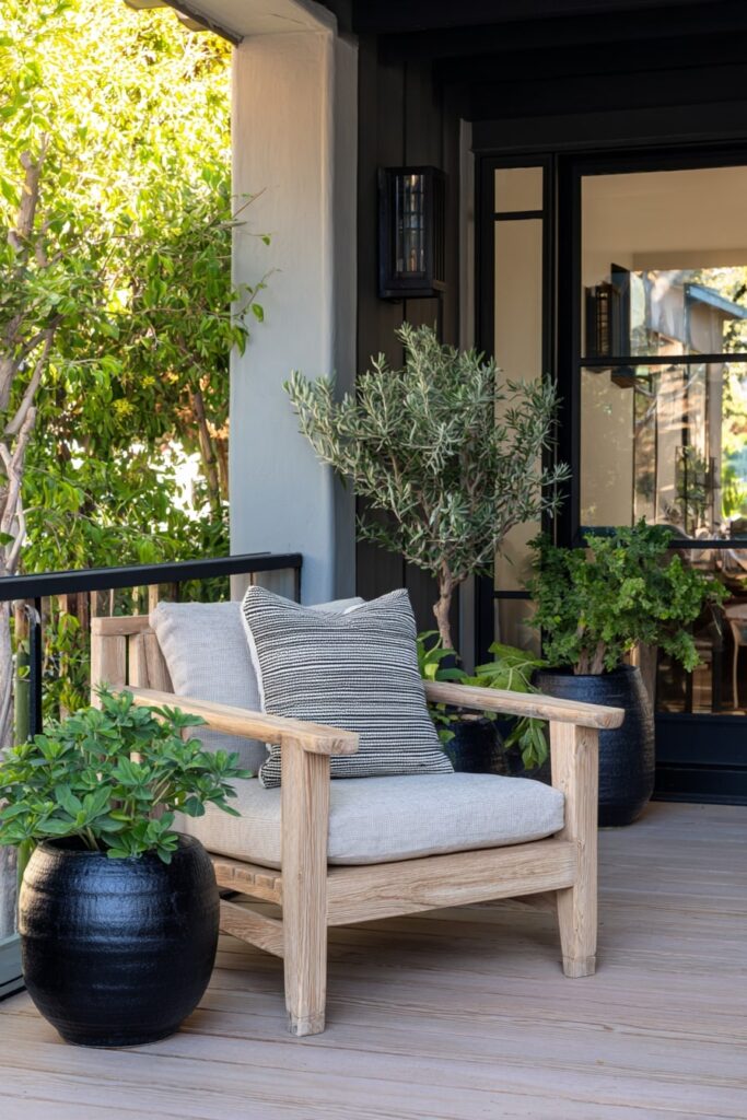 Relaxing Patio Corner with Potted Greenery