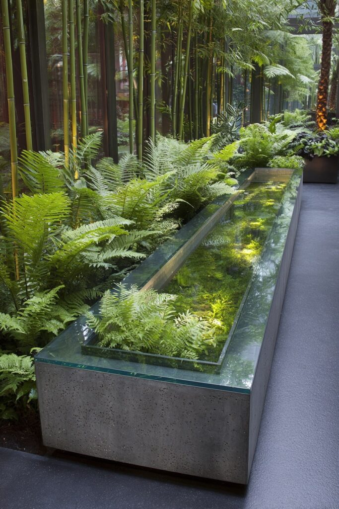 Modern Bamboo and Fern Border