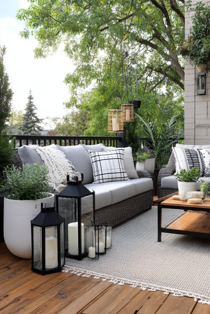 Cozy Patio Lounge with Modern Touches