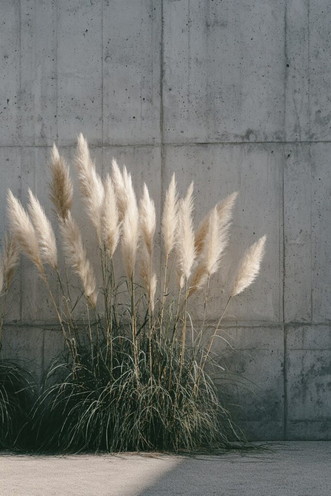 Minimalist Grass Border Against Concrete