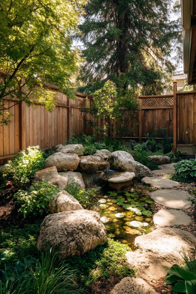 Serene Pond Rock Border for Small Gardens