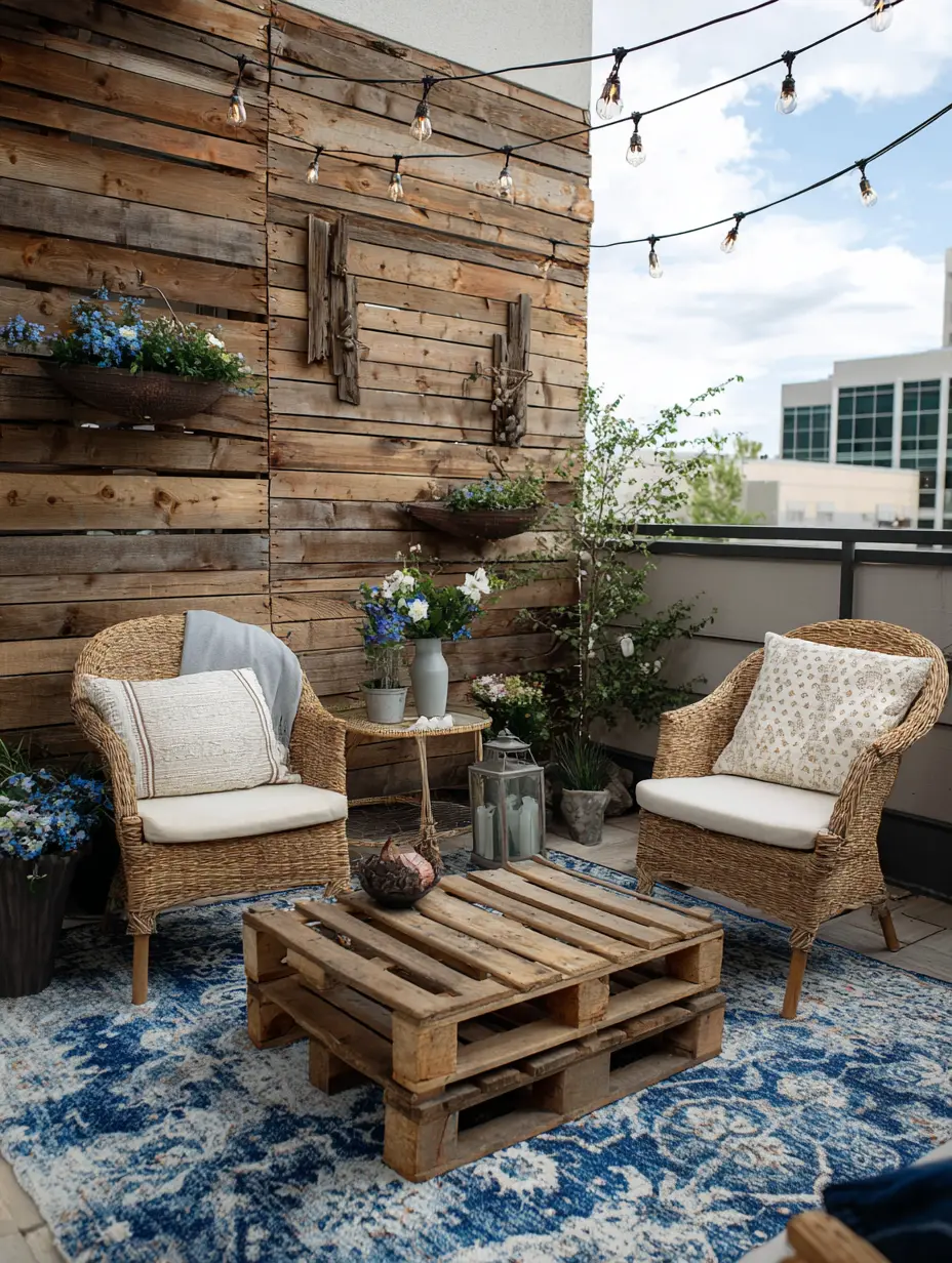 Rustic Balcony Garden Nook