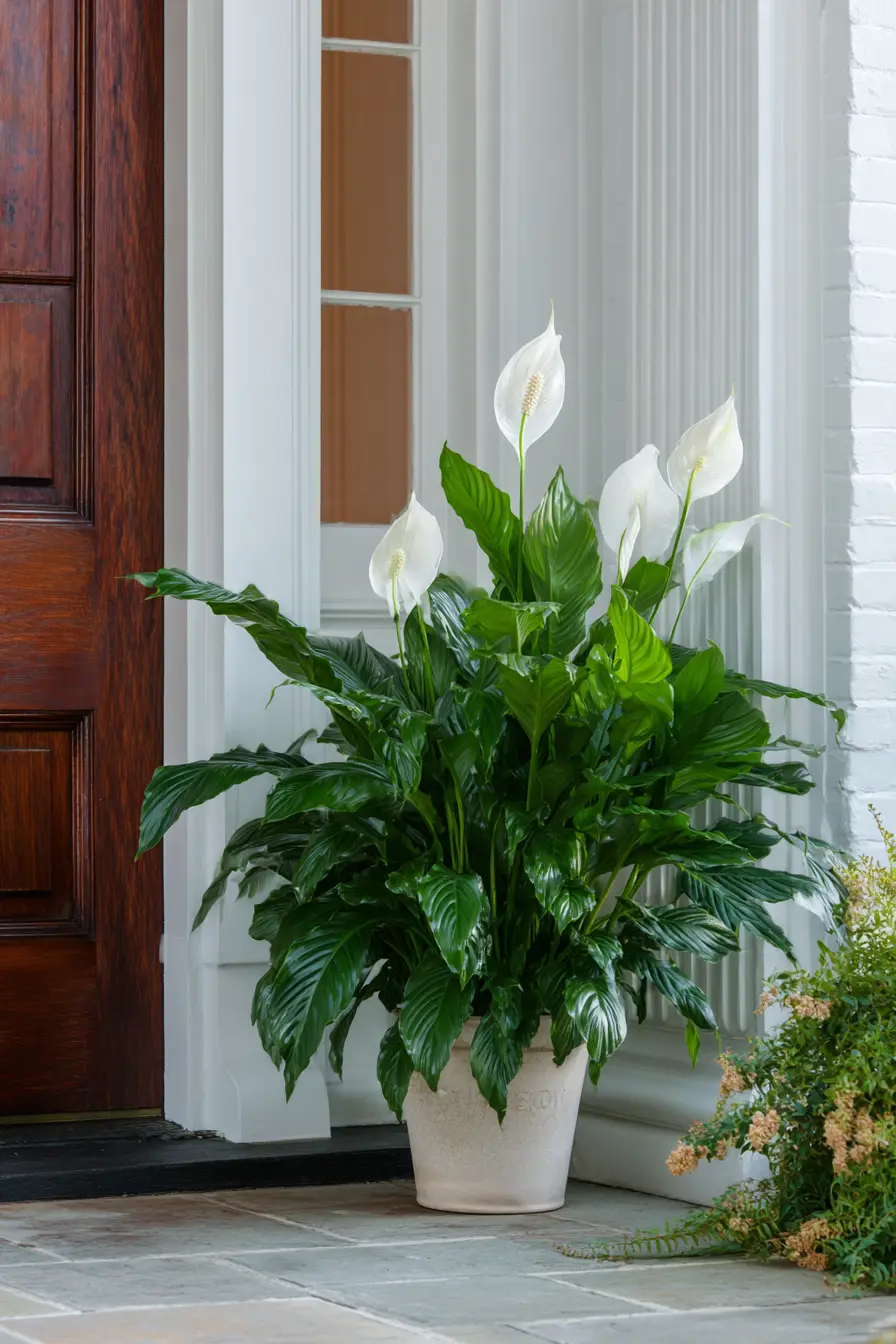 Peace Lily for Calm Energy at the Entrance