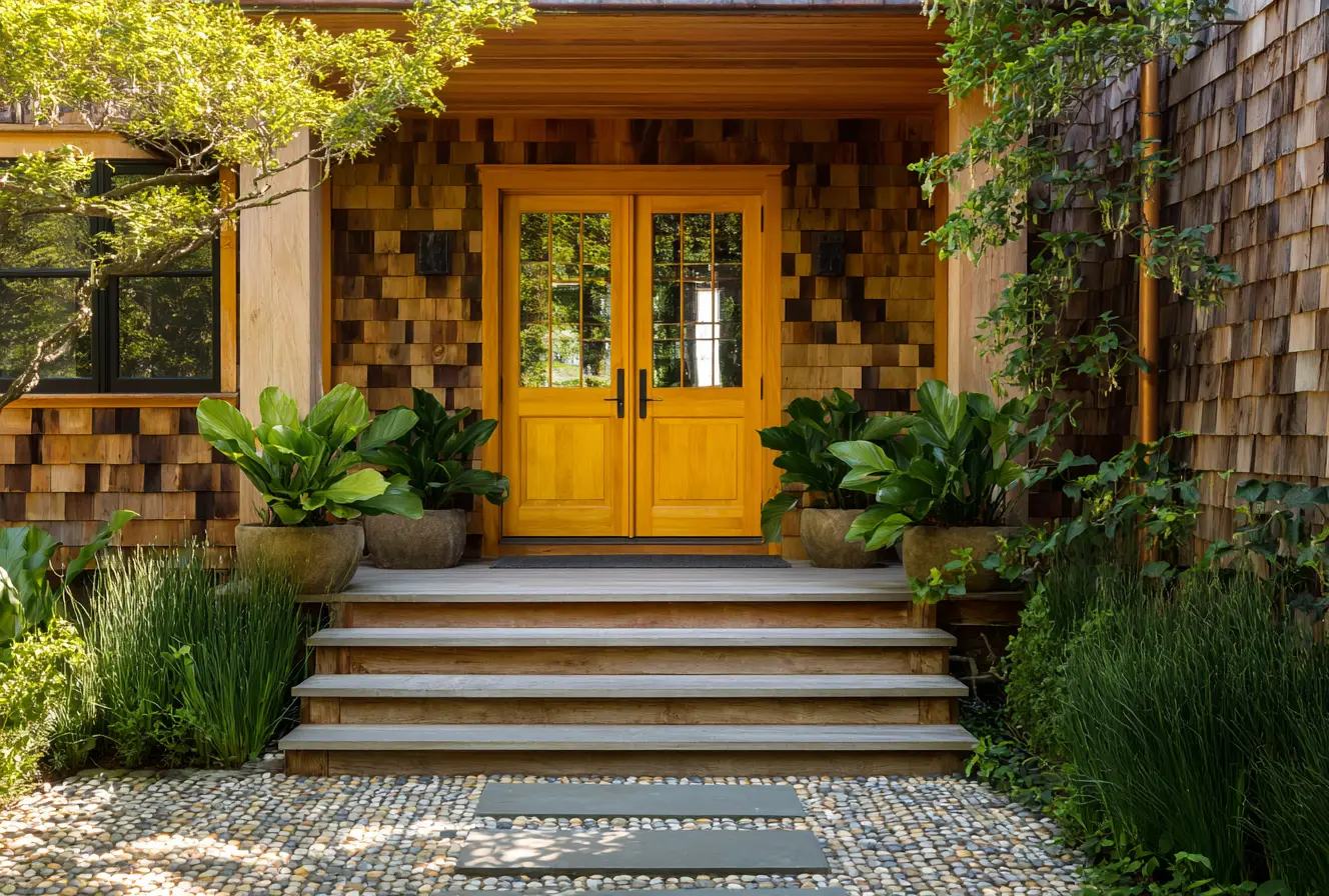 Warm Entry Walkway with Pebble Charm