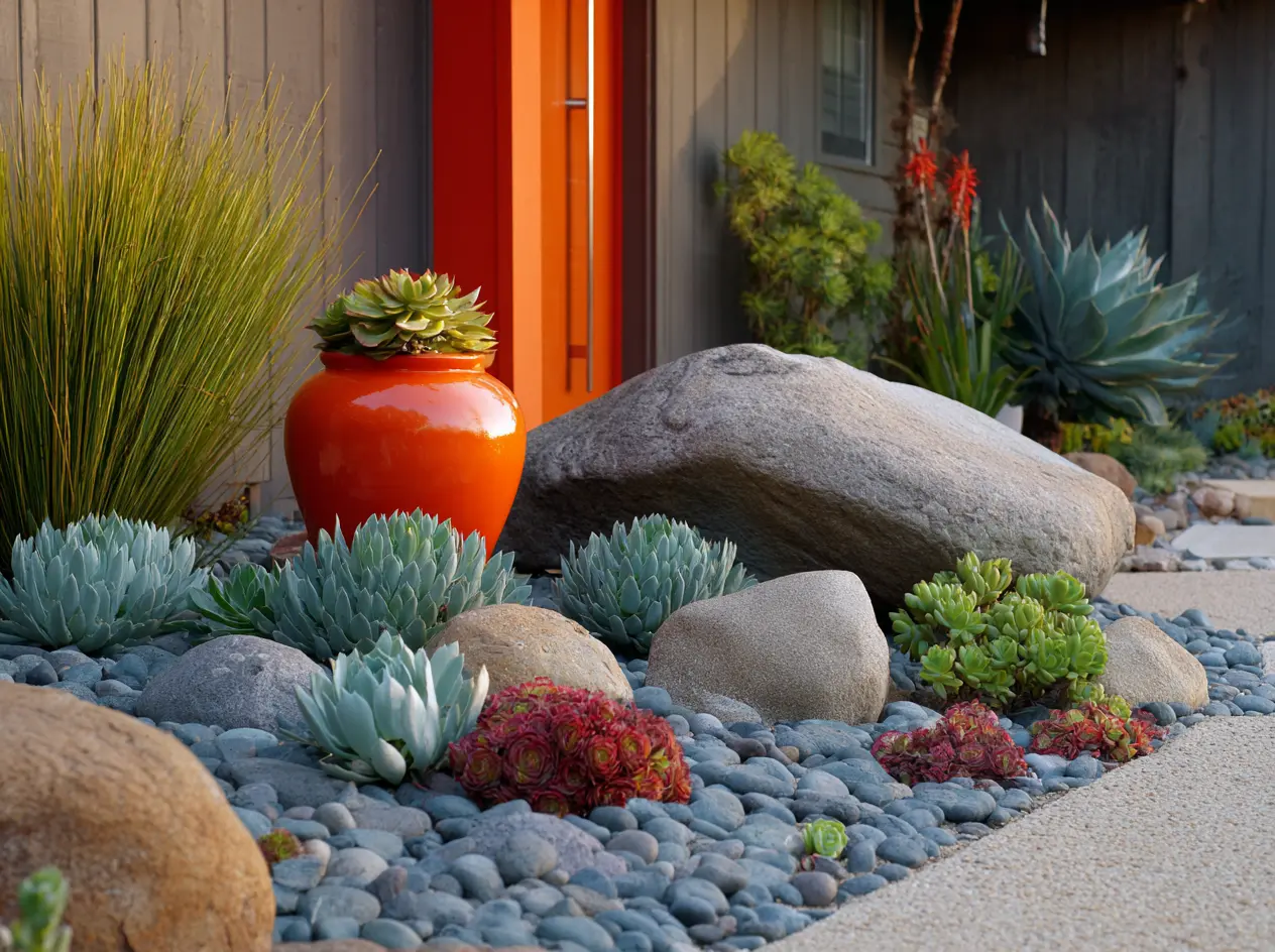 Bold Rock Garden with Vibrant Accents