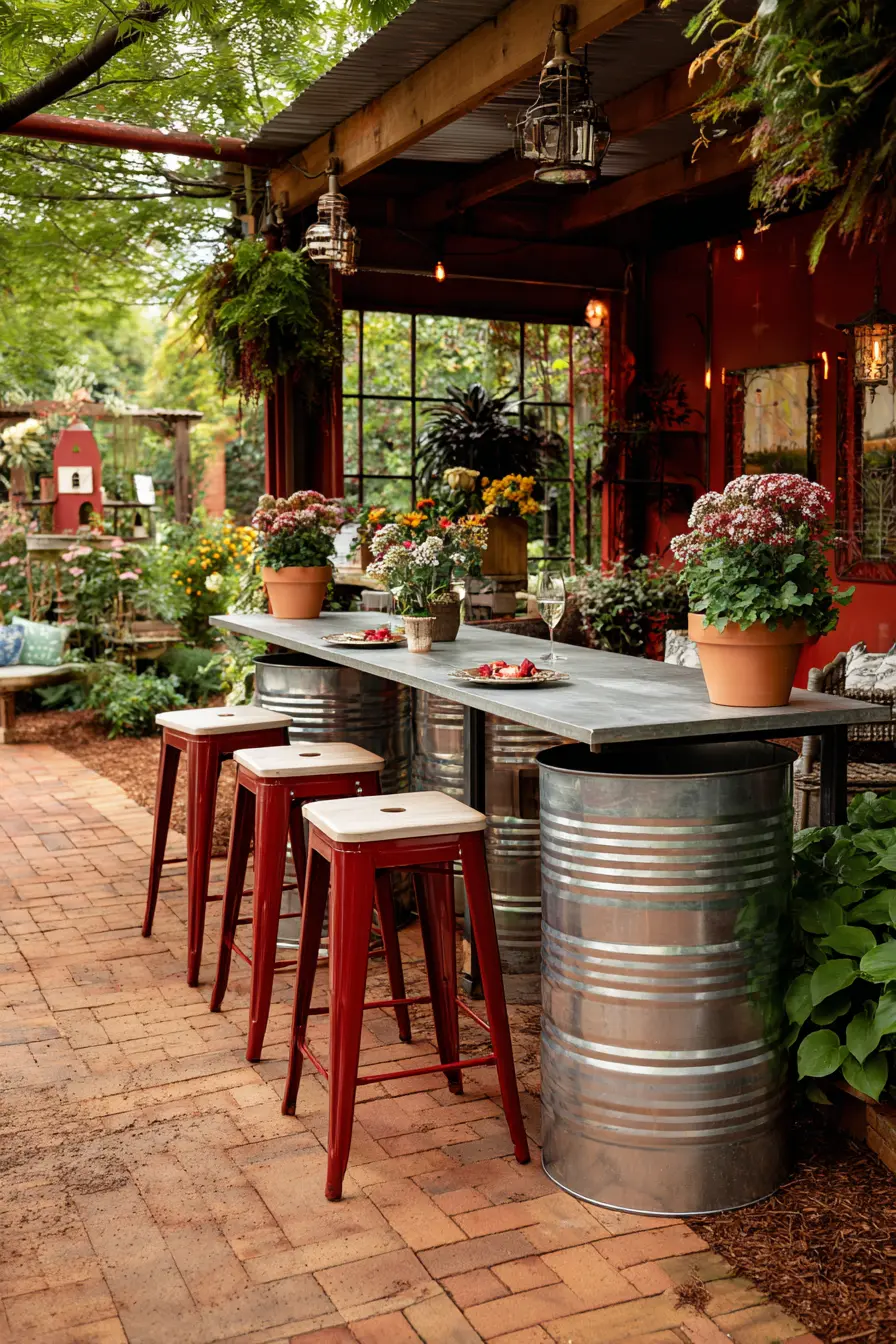 Garden Bar with Rustic Charm